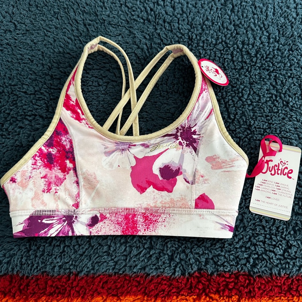 Justice girls reversible sports bra